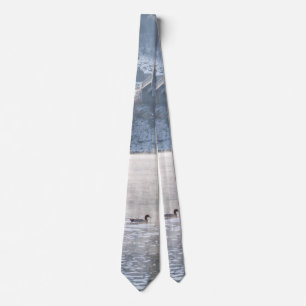 Lake Taneycomo Foggy Winter Fishing Neck Tie