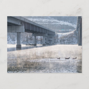 Lake Taneycomo Foggy Winter Fishing Postcard