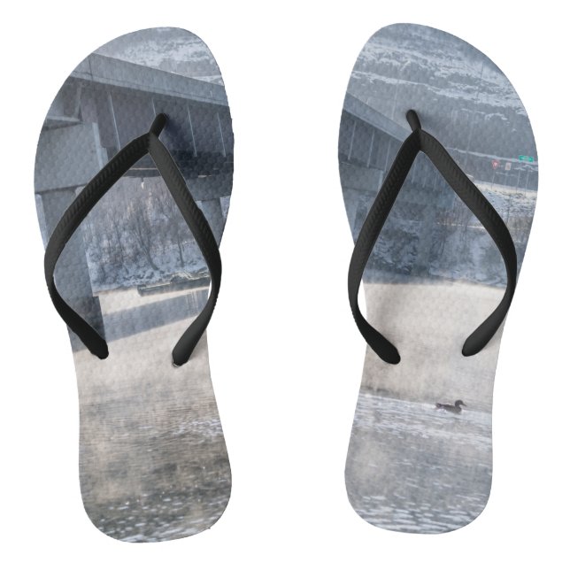 Lake Taneycomo Foggy Winter Fishing Thongs (Footbed)