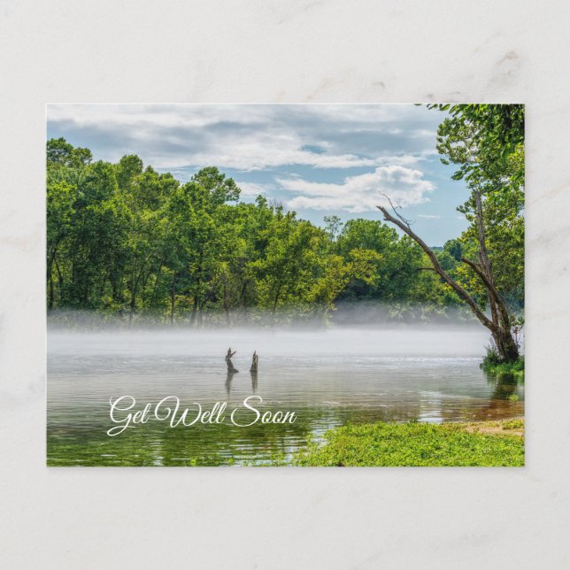 Lake Taneycomo Summer Fog Get Well Soon Postcard (Front)