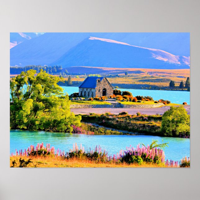 Lake Tekapo, New Zealand Poster (Front)