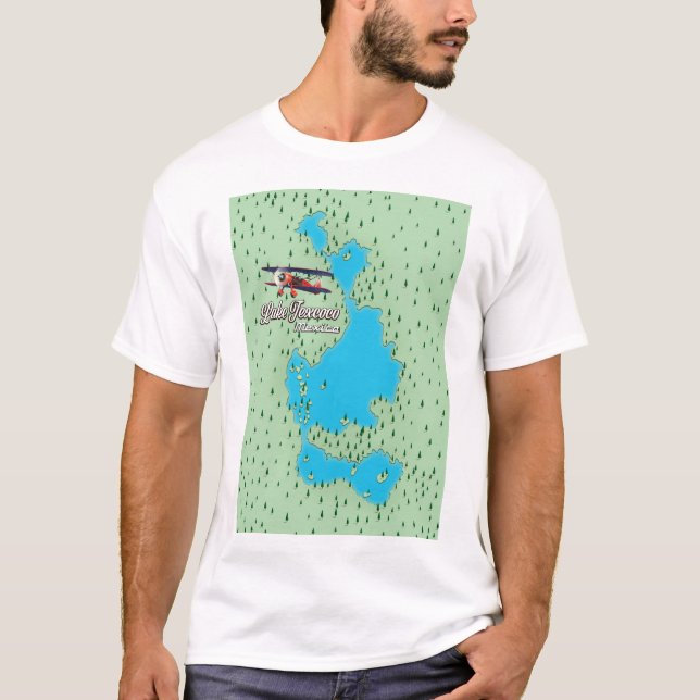 Lake Texcoco Mexico lake map T-Shirt (Front)
