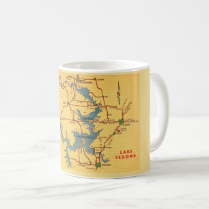 Lake Texoma Map Coffee Mug