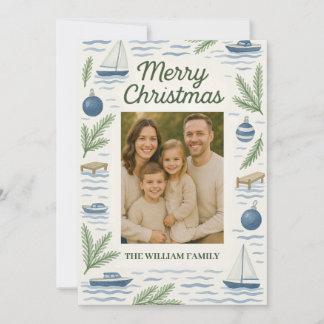 Lake Theme Photo Customisable Christmas Card