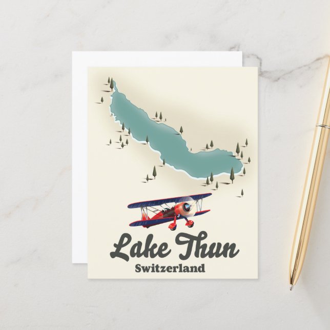 Lake Thun Switzerland map (Front/Back In Situ)