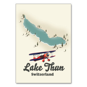 Lake Thun Switzerland map Table Number