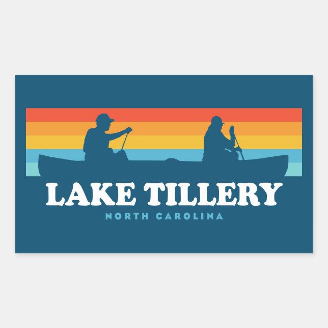 Lake Tillery North Carolina Canoe Rectangular Sticker (Front)