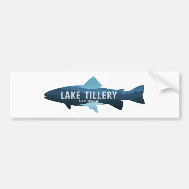 Lake Tillery North Carolina Fish Bumper Sticker (Front)