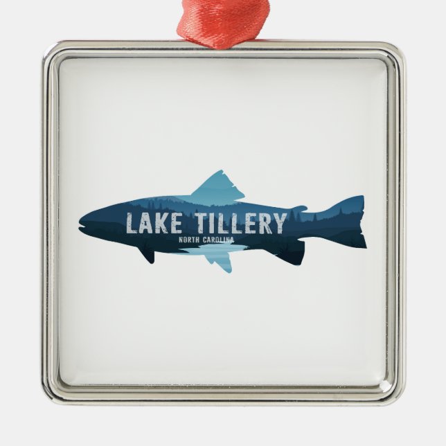 Lake Tillery North Carolina Fish Metal Ornament (Front)