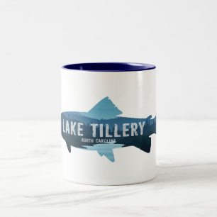 Lake Tillery North Carolina Fish Two-Tone Coffee Mug
