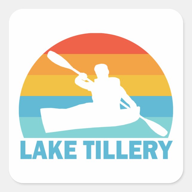Lake Tillery North Carolina Kayak Square Sticker (Front)