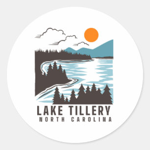 Lake Tillery North Carolina Summer Lake Life Boati Classic Round Sticker