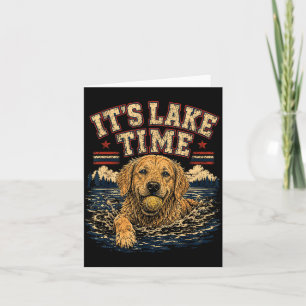 Lake Time Golden Retriever Dog Swimming Men Women Card