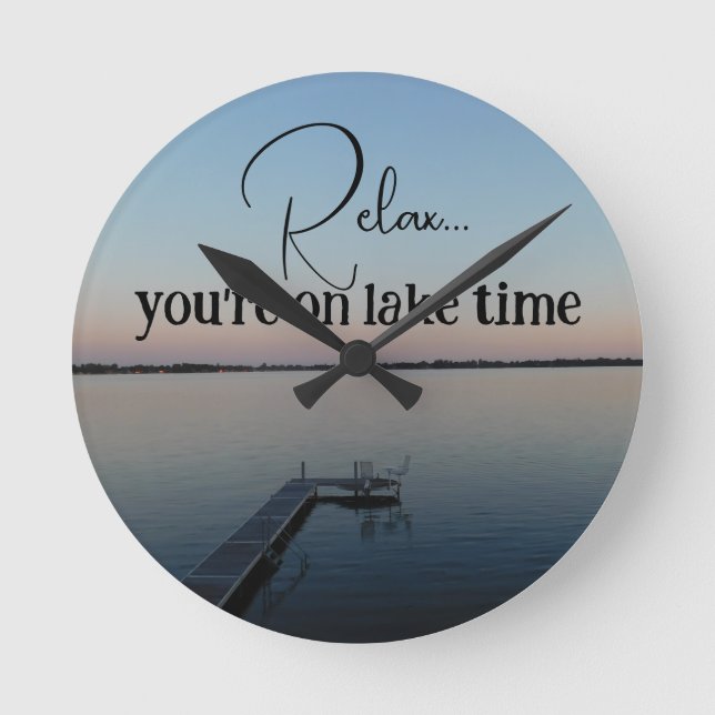 Lake Time Landscape Round Clock (Front)
