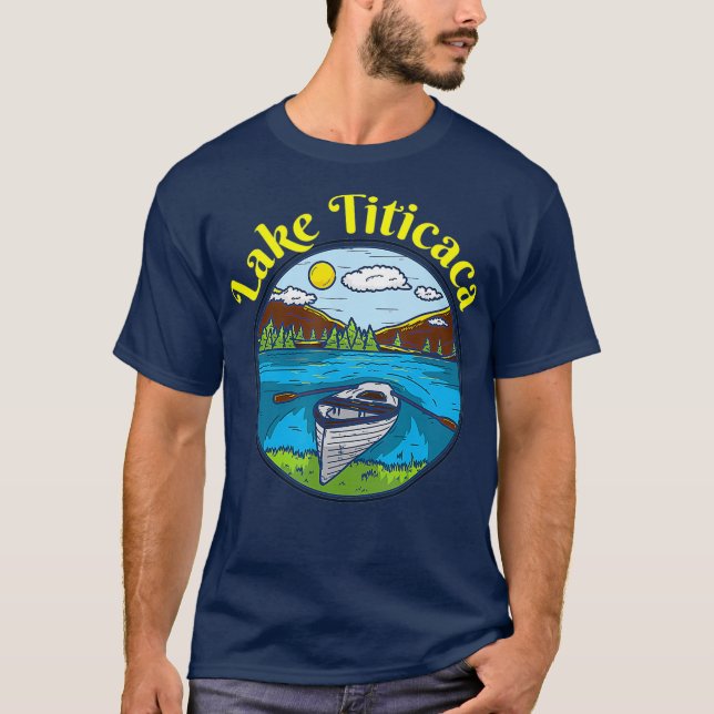 Lake Titicaca Clothing Peru Retro Boating T-Shirt (Front)