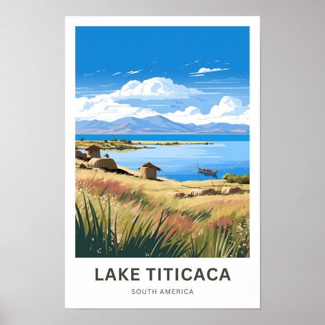 Lake Titicaca South America Travel Print (Front)