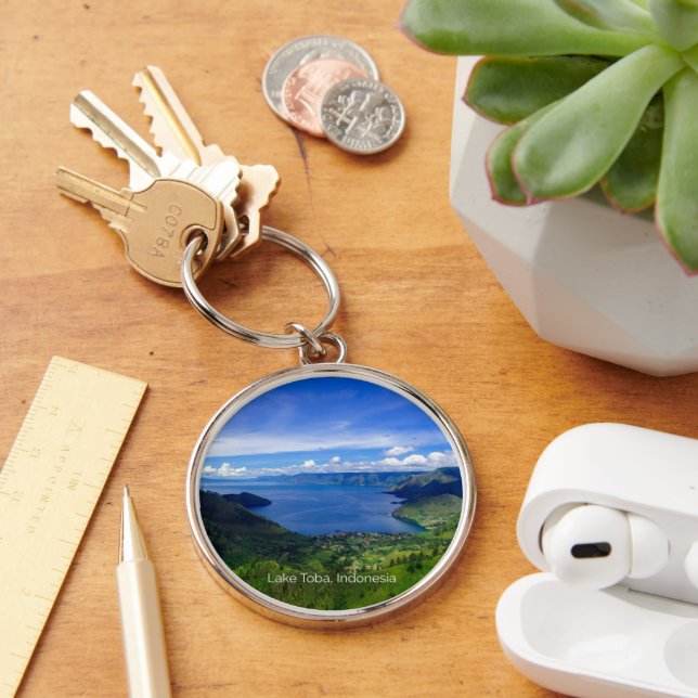 Lake Toba, Indonesia scenic photograph Key Ring (Desk)