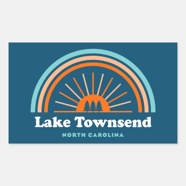 Lake Townsend North Carolina Rainbow Rectangular Sticker (Front)
