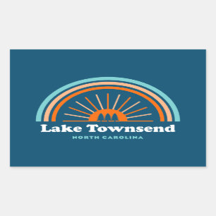 Lake Townsend North Carolina Rainbow Rectangular Sticker