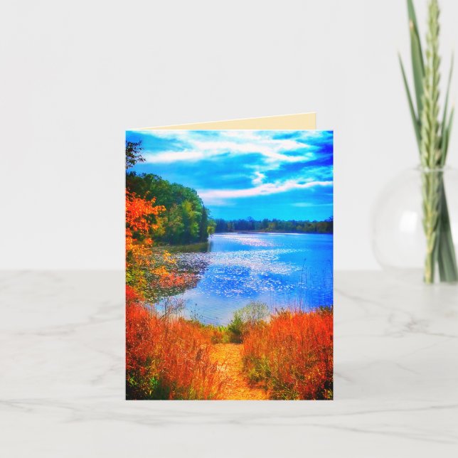 LAKE TRAIL BRIGHT GREETING CARD (Front)