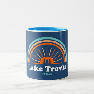 Lake Travis Austin Texas Rainbow Two-Tone Coffee Mug