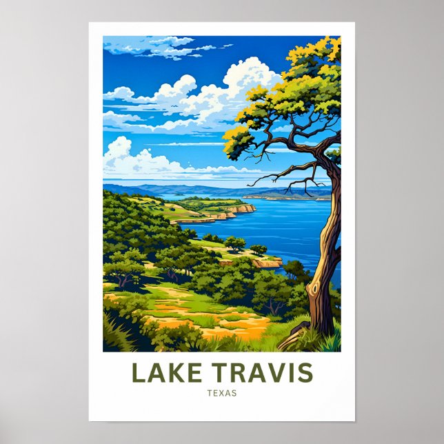 Lake Travis Texas Travel Print (Front)