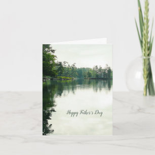 Lake trees evergreen nature Happy Father's Day Card