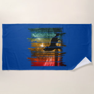 LAKE TREES WOLF HOWLING BEACH TOWEL