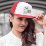 Lake Tribe Girl's Trip Bachelorette Vacation Trucker Hat<br><div class="desc">This design may be personalised in the area provided by changing the photo and/or text. Or it can be customised by clicking Personalise this Template and then choosing the click to customise further option and delete or change the colour of the background, add text, change the text colour or style,...</div>