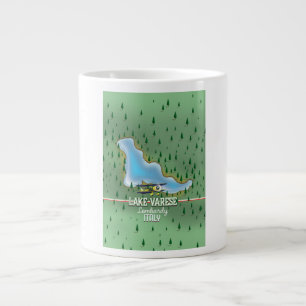 Lake Varese, Lombardy, italy travel poster Large Coffee Mug