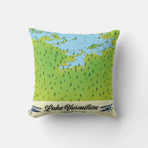 Lake Vermilion Minnesota map Cushion