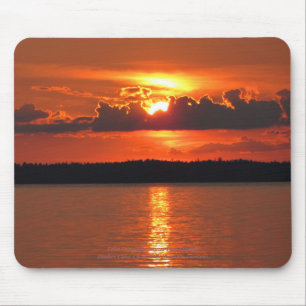 Lake Vermilion Sunset Pink Orange Darker Close up Mouse Pad