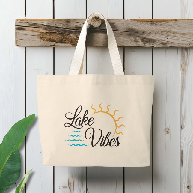 Lake Vibes Large Tote Bag (Creator Uploaded)