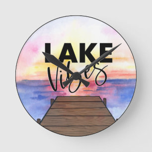 Lake Vibes Round Clock