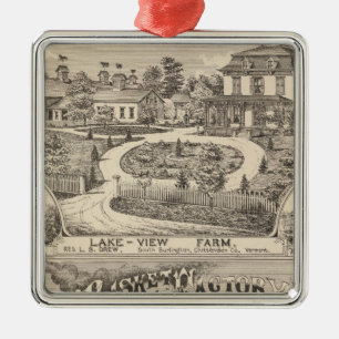 Lake View Farm in South Burlington Metal Ornament