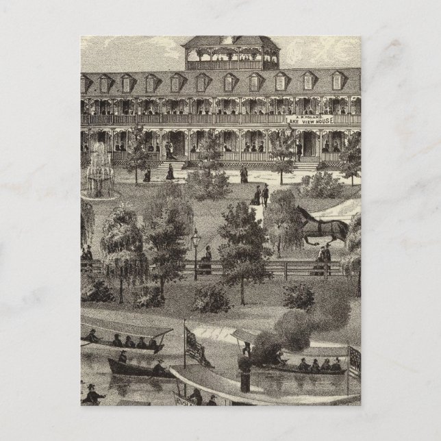 Lake View House in Asbury Park, NJ Postcard (Front)