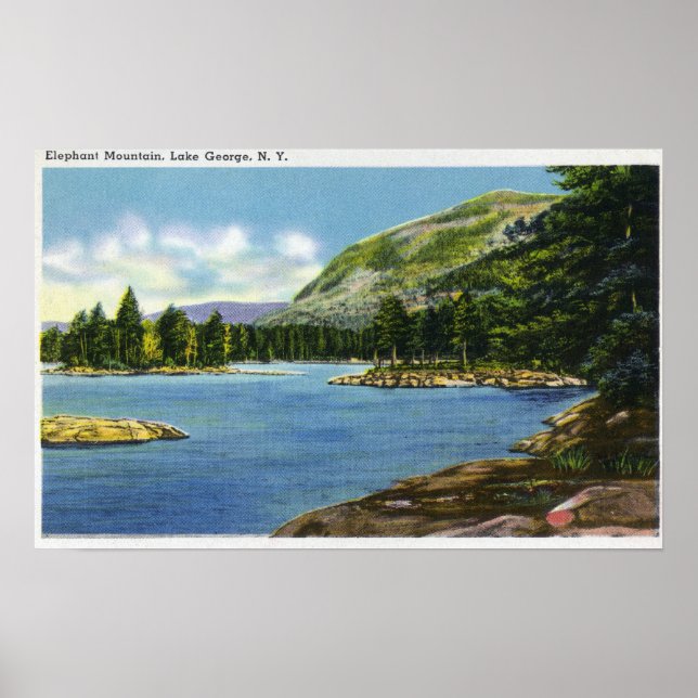 Lake View of Elephant Mountain Poster (Front)