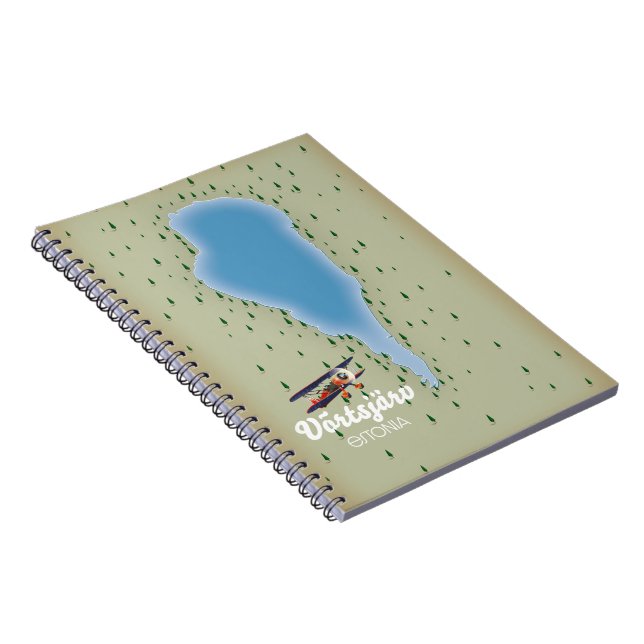 Lake Võrtsjärv Estonia map Notebook (Right Side)