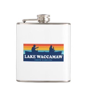 Lake Waccamaw North Carolina Canoe Hip Flask