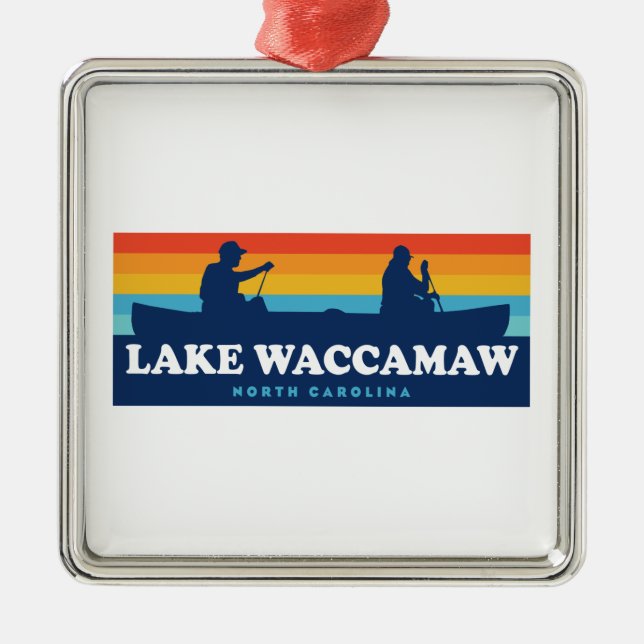 Lake Waccamaw North Carolina Canoe Metal Ornament (Front)