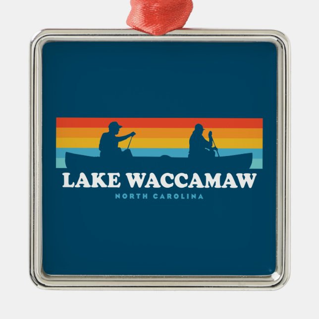 Lake Waccamaw North Carolina Canoe Metal Ornament (Front)
