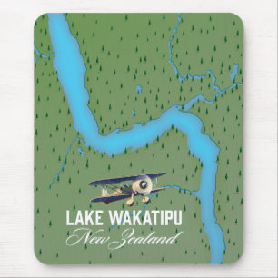 Lake Wakatipu New Zealand map Mouse Pad