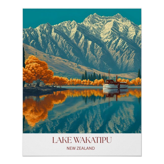 Lake Wakatipu Print | New Zealand Wall Art (Front)