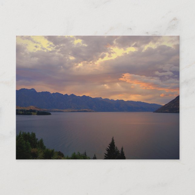 Lake Wakatipu Sunset, Queenstown, NZ Postcard (Front)