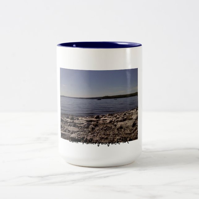 Lake Wallenpaupack, PA photograph Two-Tone Coffee Mug (Center)