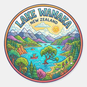 Lake Wanaka New Zealand Classic Round Sticker
