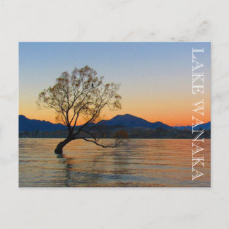 lake wanaka sunset postcard