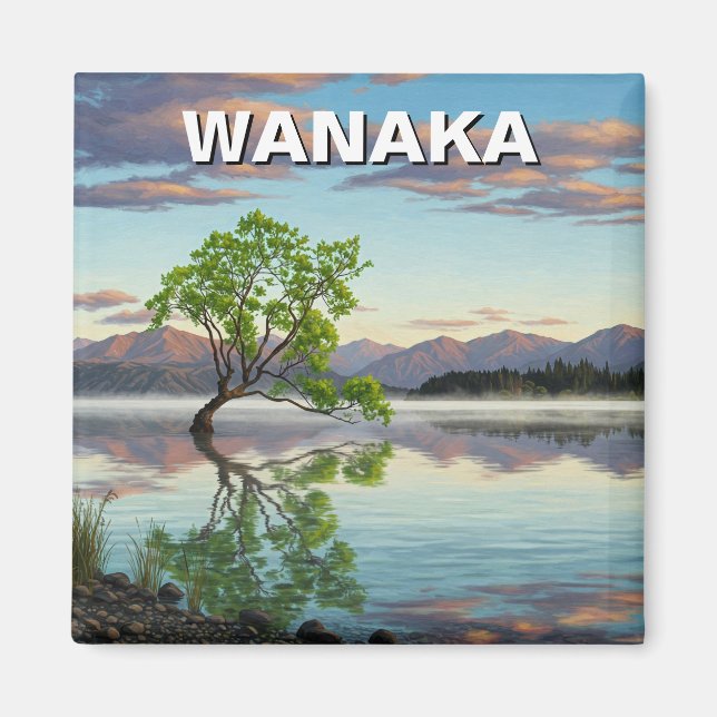 Lake Wanaka Tree New Zealand Travel Magnet (Front)