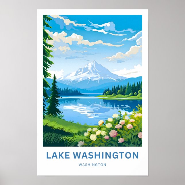 Lake Washington Travel Print (Front)