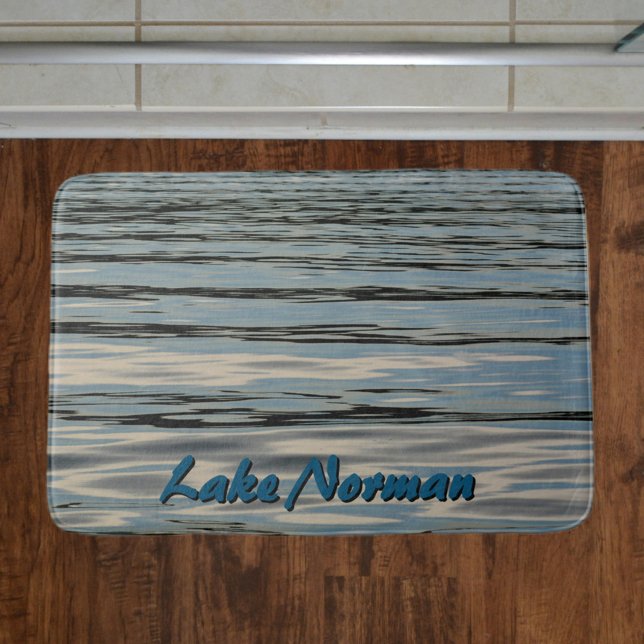 Lake Water Beige Blue Black Bath Mat (Creator Uploaded)
